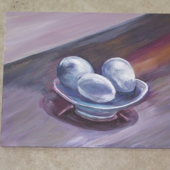 New, "Egg-Cellent" oil painting wall decor 11"x14" - Picture 2 of 3